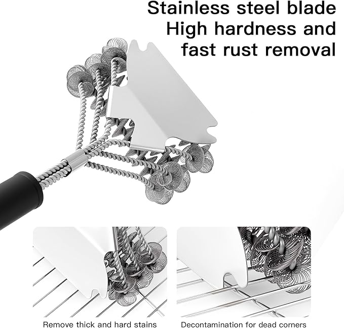 APNSFWL Grill Brush and Scraper Bristle Free Safe BBQ Brush for Grill Stainless Grill Grate Cleaner Safe Grill Accessories for Porcelain/Weber Gas/Charcoal Grill Gifts for Grill Wizard/Men/Dad