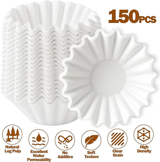Palksky Disposable Coffee Filter for Ninja Coffee Maker PB051/PB041,150 Count Replacement Filters for Ninja Pod & Grounds Specialty Single-Serve Machine, White
