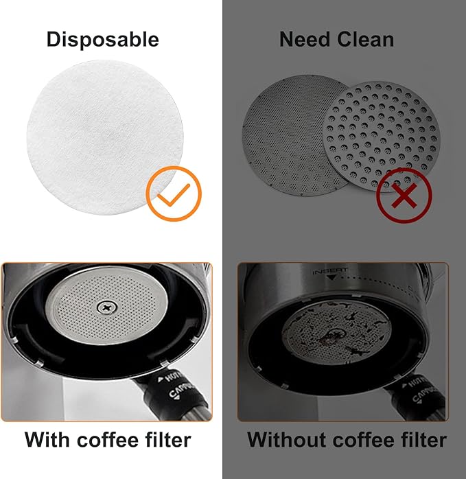 51mm Coffee Paper Filters, 500 Pcs Espresso Filter Papers for Portafilter Machines, 2 Inch Disposable Round Puck Screen Compatible with Standard Espresso Makers
