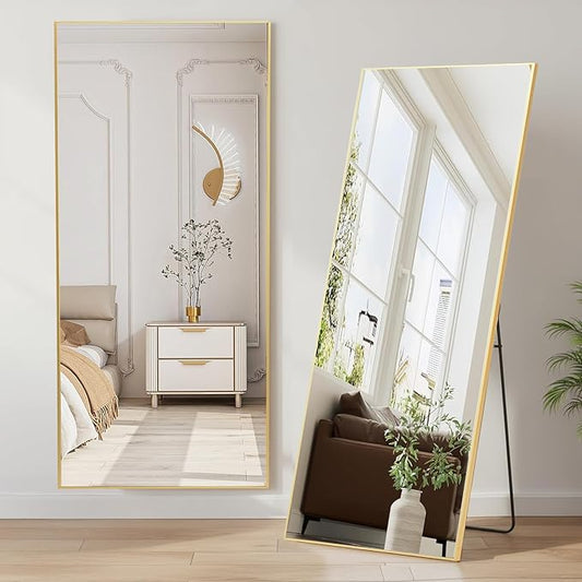 NEWBULIG Full Length Mirror, Upgraded Body Wall Mirrors with Shatter-Proof Glass, Floor Standing Mirror, Home Wall Decor