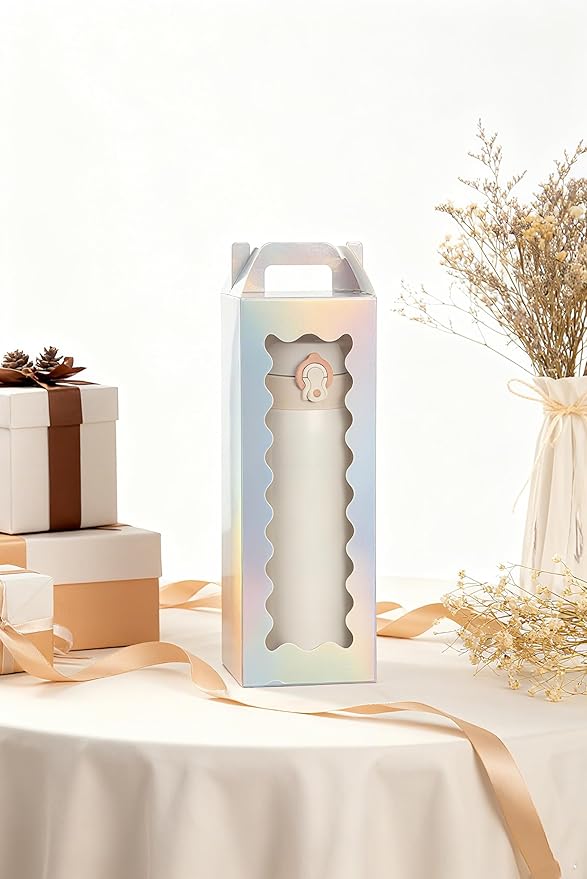 20 Pcs Tumbler Gift Boxes with Handle for Sublimation Glass Exhibition Boxes, Transparent Gift Box for 20oz & 30oz Drinking Glasses Jars Sublimation Glass Can Blanks,9.8 x 3.35 x 3.35 In (Laser)