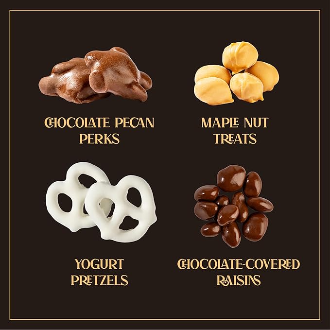 3-Pack Snackberry Gourmet Chocolate Gift Platter – Assorted Treats with Chocolate Pecan, Maple Nuts, Yogurt Pretzels & Chocolate Raisins – Perfect Holiday, Birthday & Corporate Gift Box