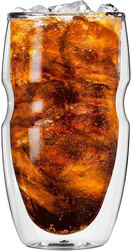 Ozeri Serafino Double Wall Insulated Iced Tea and Coffee Glasses, 16-Ounce, Set of 6