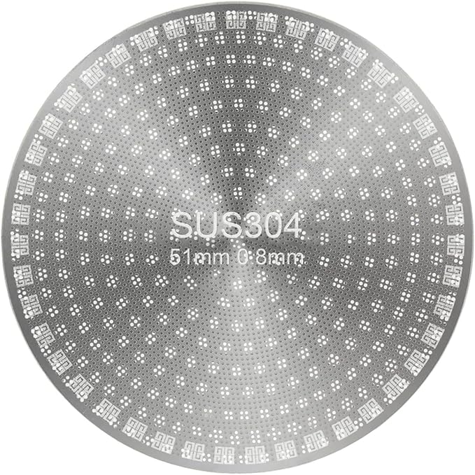 51mm Espresso Puck Screen, 1.7mm Thick 150μm Stainless Steel Coffee Filter Plate, Reusable Lower Shower Screen for 51mm Portafilter Baskets, Anti-Channeling Barista Tool
