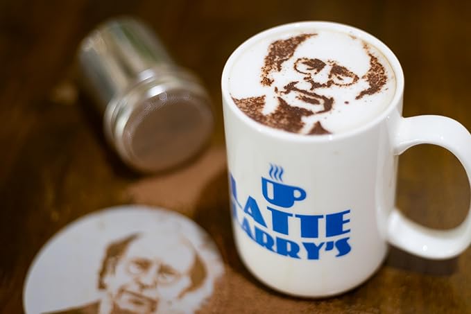 Stencil Stop Custom Coffee Stencil - Customizable for Business Logos, Faces, Images - 14 Mil Mylar Plastic (4 x 4 inches - 5 Pack)
