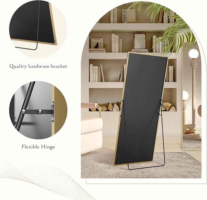 NEWBULIG Full Length Mirror, Upgraded Body Wall Mirrors with Shatter-Proof Glass, Floor Standing Mirror, Home Wall Decor