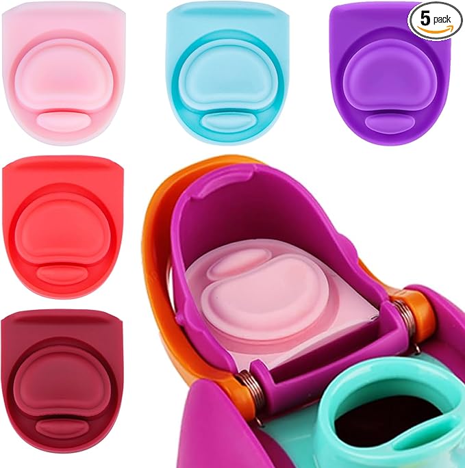 5 Pcs Replacement Seal Stopper Compatible with Owala FreeSip 16oz 32oz,Bottle Top Gasket Lid for Owala 16/19/24/32/40oz Seal Mouth Cap Silicone Stopper Parts Insert Accessories（5 colors 9）
