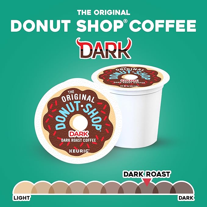 The Original Donut Shop Coffee Dark, Keurig Single Serve K-Cup Pods, Dark Roast Coffee, 48 Count
