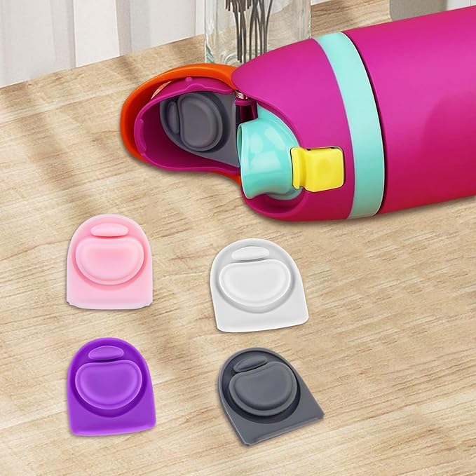 4 Pcs Replacement Stopper Compatible with Owala FreeSip 16oz 32oz,Water Bottle Top Gasket Lid for Owala 16/19/24/32/40oz Seal Mouth Cap Silicone Stopper Parts Insert Accessories(4 Colors 2)