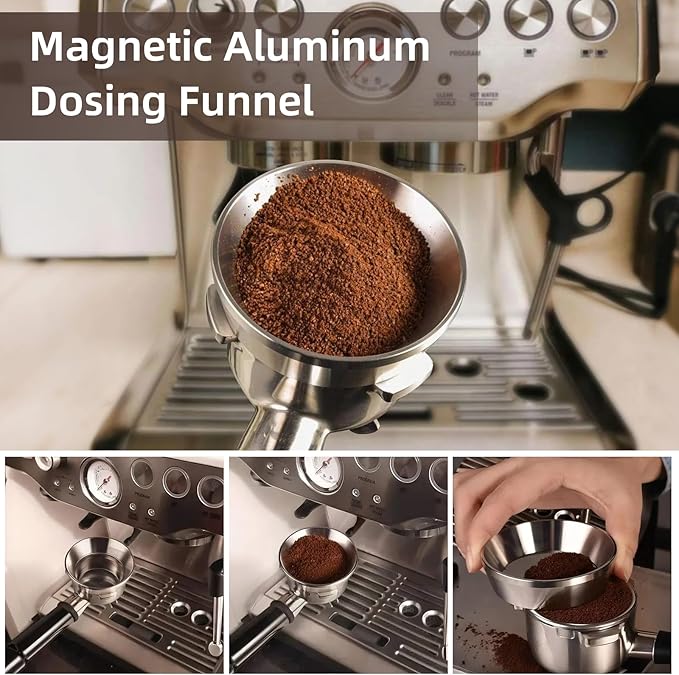 58mm Espresso Accessories Kit - 58mm Tamper and 4 OZ Espresso Cups Set of 2 - Suitable for 58mm bottomless portafilter - WDT Tool Dosing Funnel Espresso Machine Accessories Distribution Tool