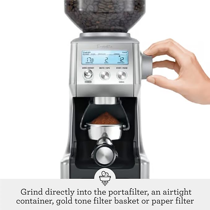 Breville BCG820BSS Smart Grinder Pro for Coffee and Espresso, Brushed Stainless Steel