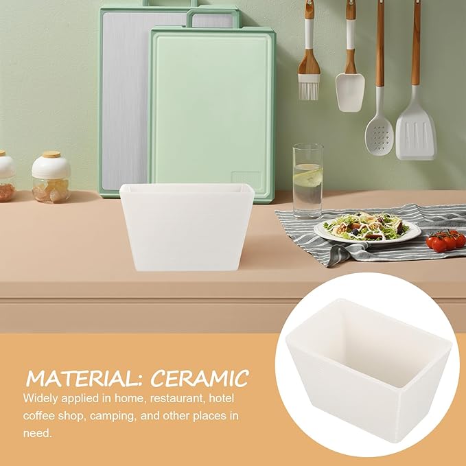 Square Ceramic Sugar Cube Jar with Lid and Spoon 4-Inch Table Sugar Container for Coffee and Tea for Dining and Entertaining
