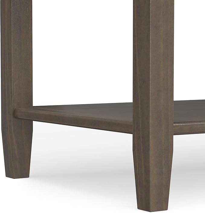 SIMPLIHOME Ela Console Table - 48 Inch Wide Solid Wood Sofa Table in Smoky Brown, Transitional Storage Table for Entryway or Living Room with 2 Drawers, 2 Cabinets, Open Shelf, and X-Panel Doors