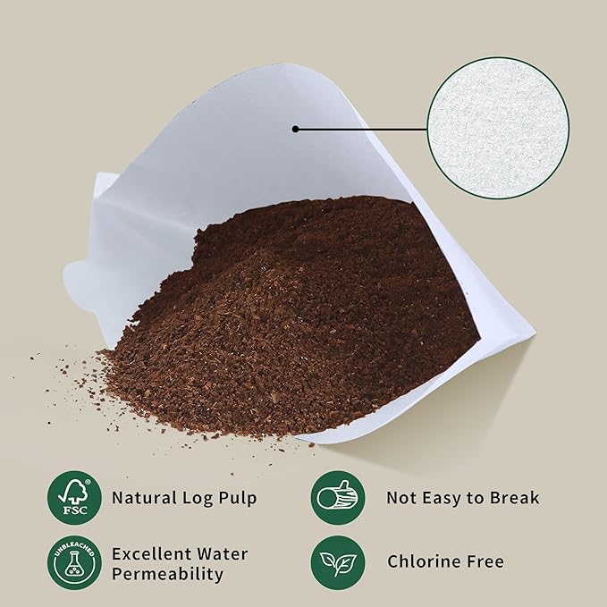 Coffee Filters #4 Compatible with Moccamaster Coffee Machine, 100 Pcs White Cone Disposable Filter Paper for Technivorm Moccamaster 8-10 Cup KBT KBGV KB