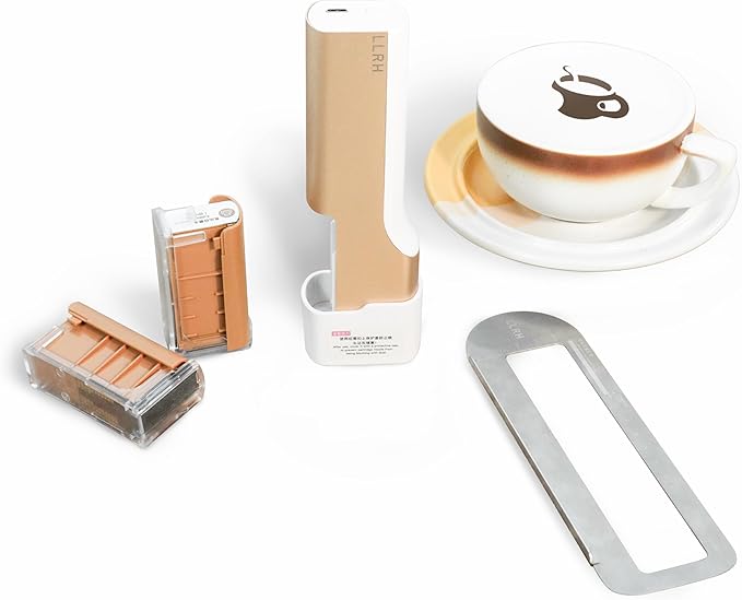LLRH Latte Art Food PrintPen DIY Image for Coffee Beer Cocktails Macaron Cookie, Bluetooth, for Home, Small Shops (Brown)
