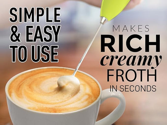 Zulay Kitchen Milk Frother Wand – High-Speed Handheld Frother with Upgraded Stand – Electric Foam Maker with Stainless Steel Whisk