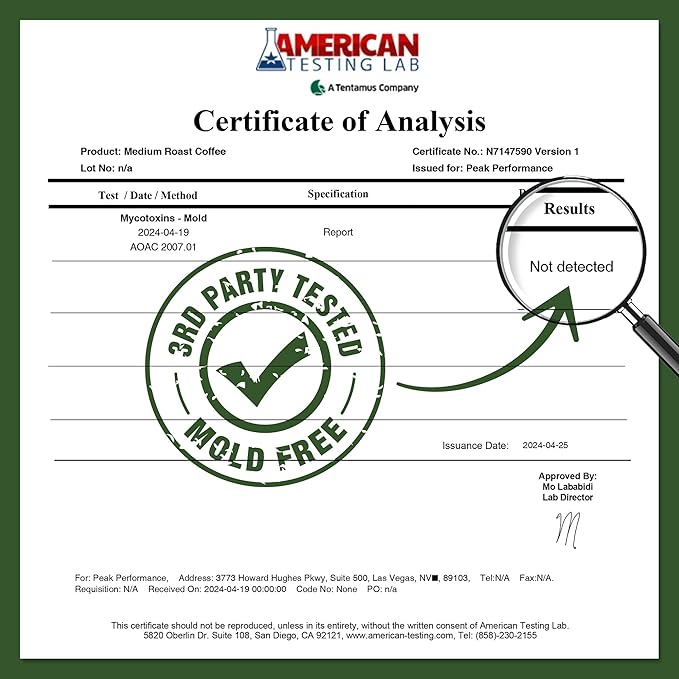 Peak Performance High Altitude Organic Coffee - Fair Trade, Low Acid, Non GMO, and Beans Full of Antioxidants - Medium Roast Smooth Tasting USDA Certified Organic Whole Bean Coffee Bag 12 oz