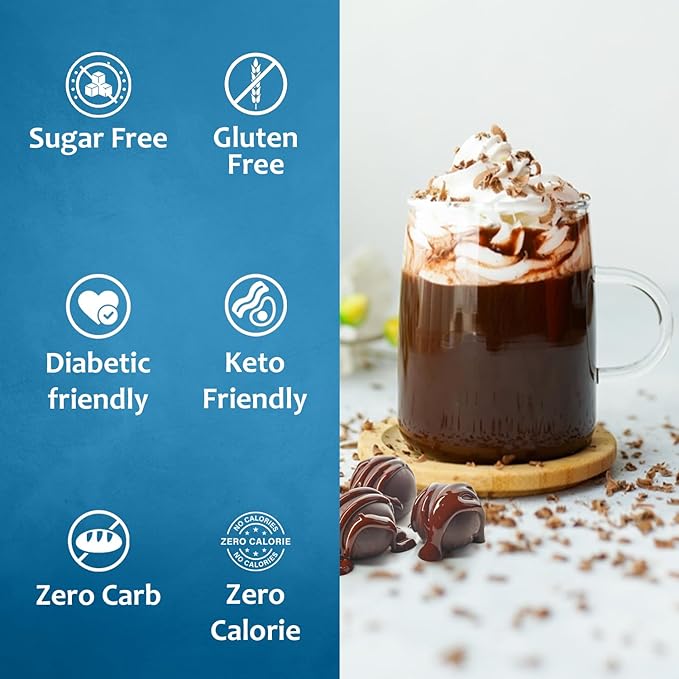 Syruvia Sugar Free Coffee Syrup, Swiss Chocolate Flavored Syrup for Drinks, Lattes, and Desserts – 25.4 fl oz, With Pump