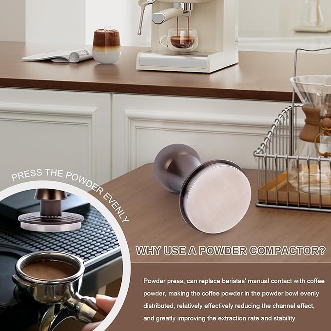 58mm Espresso Tamper with Mat Flat Stainless Steel Base,Spring-Loaded Calibrated-Espresso Hand Tampers,Barista Tools Coffee Tamper for Espresso Coffee Machine