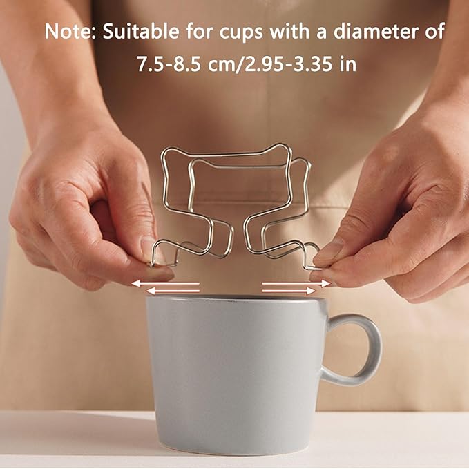 2 Pack Portable Coffee Filter Paper Bag Holder Stand Adapter Pour Over Coffee Dripper for Hanging Ear Drip Coffee Bag Single Serve Disposable Drip Coffee Filter Ceramic Large Coffee Mugs