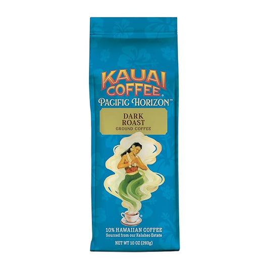 Kauai Coffee Ground Coffee – Smooth, Rich, Dark Roast – Nutty Notes with Chocolate Overtones – Arabica Coffee, 10% Hawaiian with No Bitterness – Koloa Estate, 1 Pack of 10oz