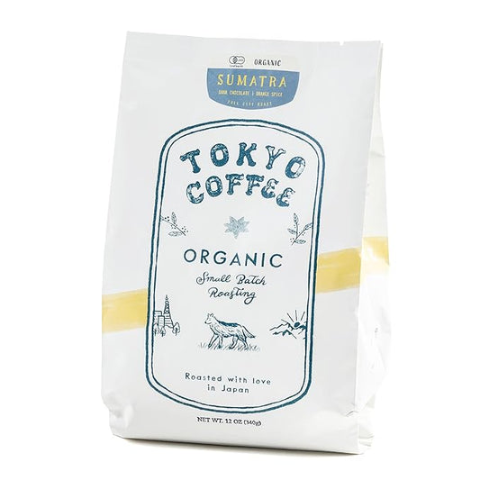 Sumatra Mandheling Whole Bean Coffee by TOKYO COFFEE - 12oz Bag - Rich and Spicy Single Origin, 100% Arabica, Certified Organic from Japan