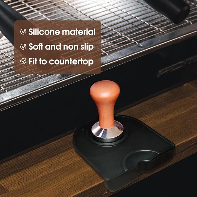 IAOSEN Silicone Coffee Tamper Mat, Espresso Silicone Mat 5.5 inches X 4.9 inches Espresso Tamper Mat, Silicone Gel Coffee Tamper Mat, Non-slip Coffee Mat