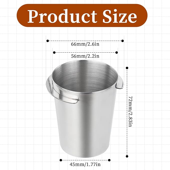 Coffee Dosing Cup 58mm, Stainless Steel Dosing Cup Compatible with All 58mm Portafilter, Coffee Powder Cup, Coffee Powder Feeder, Coffee Machine Accessories