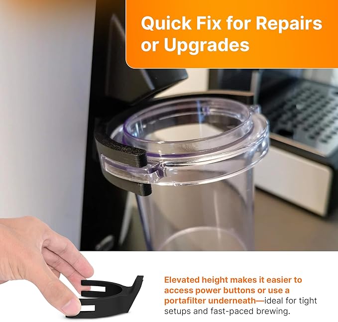 SplashNcolor Dosing Cup Holder for DF64 Gen 1 & 2 – Espresso Accessories – Compatible with 58mm Dosing Cups – Secure Fit, Minimal Spillage, Easy Installation – ABS Material - Black (1 Pack)