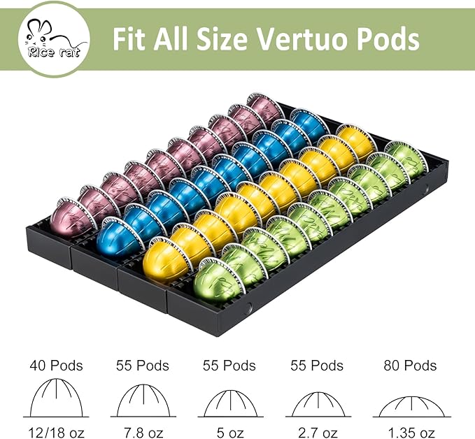 Nespresso Pod Holder Drawer Organizer | Magnetic Modular Design | Black Metal | 4 Pack
