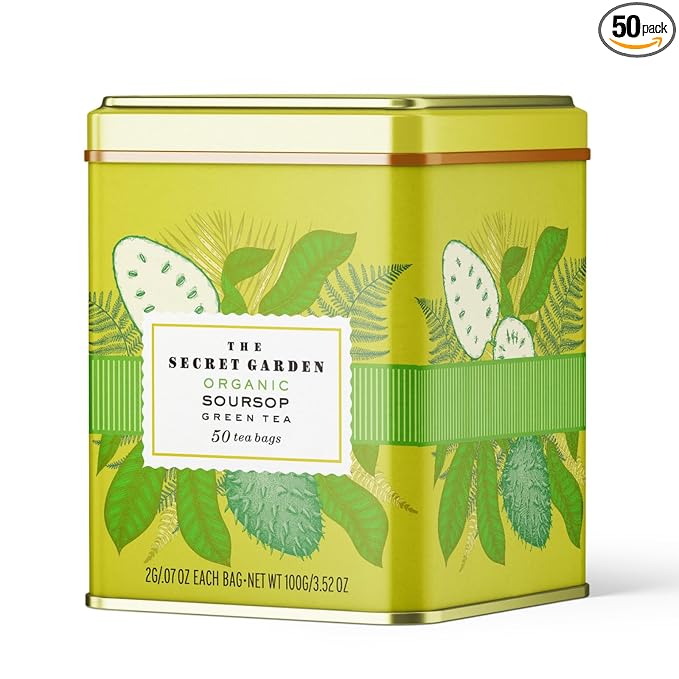 Life Plus Style Gourmet Secret Garden Organic Soursop Green Tea 50 Premium Tea Bags Blend of Pure Soursop Gluten Free No Additives No Sugar Non GMO