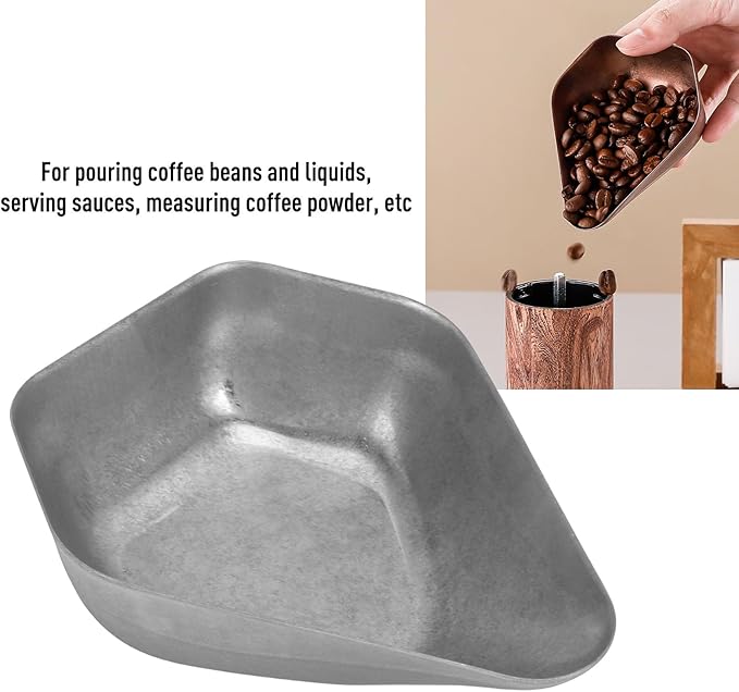 Diydeg Coffee Bean Dosing Cup, 2Pcs Retro Color 304 Stainless Steel Coffee Dosing Tray Bean Weight Tray Powder Weighing Plate for Home Cafe Restaurant