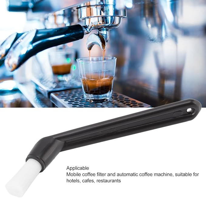 Coffee Machine Cleaning Brush,Curved Handle Nylon Brush,for Grinder Machine,Black Grinder Cleaning Brush