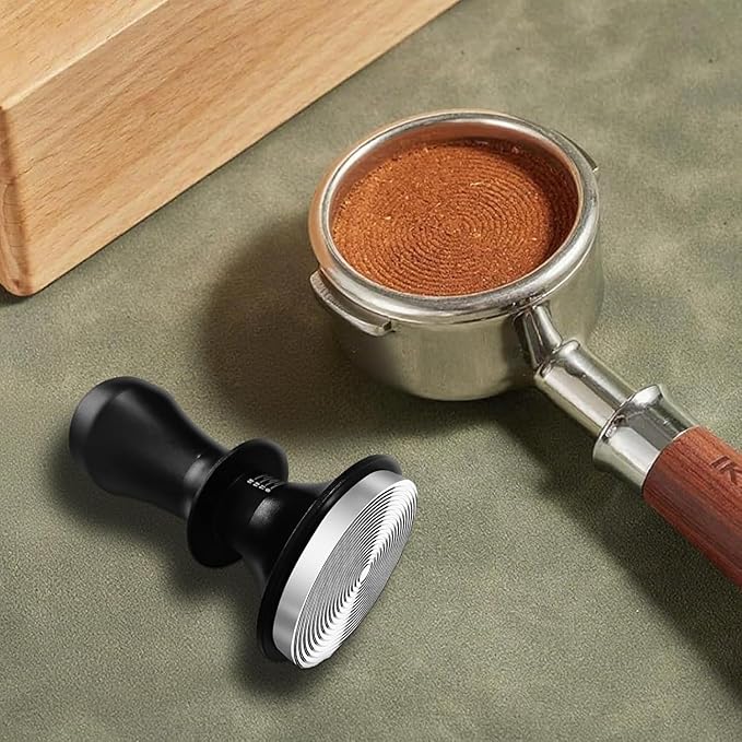 51mm Espresso Tamper, Premium Calibrated Spring Loaded Tamper, Flat Stainless Steel Base Espresso Tamper 51mm, Espresso Coffee Tamper for Barista Home Coffee Accessories