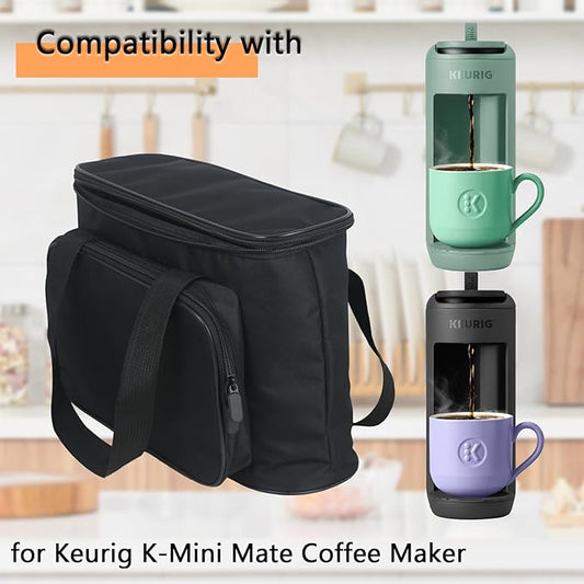 Carrying Bag for Keurig Single Serve Coffee Maker, Portable Outdoor Coffee Machine Travel Bag Case Coffee Machine Bag for Keurig K-Mini Mate Single Serve Coffee Maker