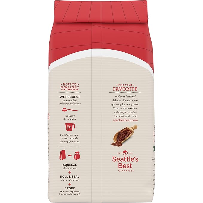 Seattle's Best Coffee Dark Roast Ground Coffee | Post Alley Blend | 20 Ounce Bag | Pack of 2
