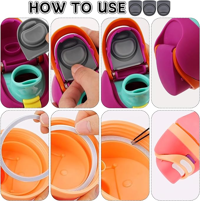 3 Sets Replacement Stopper and O Ring Gasket Compatible with Owala FreeSip 24oz 32oz,Water Bottle Lid Insert Cap Rubber Seal Parts for Owala 16/19/24/32/40oz Mouth Piece Accessories