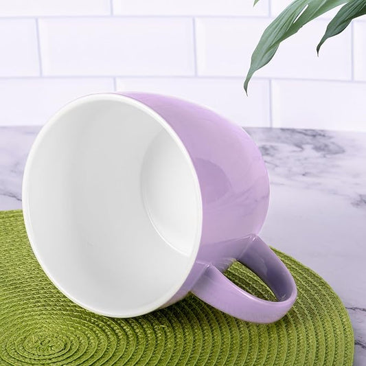 Extra Large Ceramic Coffee Mug, Jumbo Soup Mug, Porcelain 30 oz (900ml) Lavender Purple Coffee Cup, Wide Mouth Big Oversized Tea Cup, Ideal for Espresso, Latte and Milk, Beverages or Food, Purple