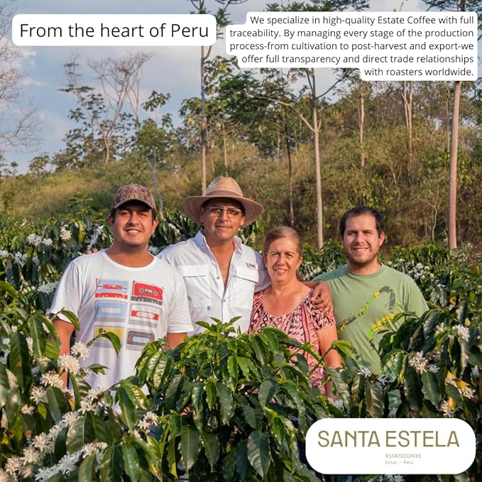 Coffee Adventures Green Unroasted Coffee Beans From Peru - Finca Santa Estela Single Estate Blend - Caturra, Catuaí, Catimor, Typica, Bourbon Blend - Direct Trade Green Coffee Beans for Coffee Roaster | 2.2 lb (1 kg)
