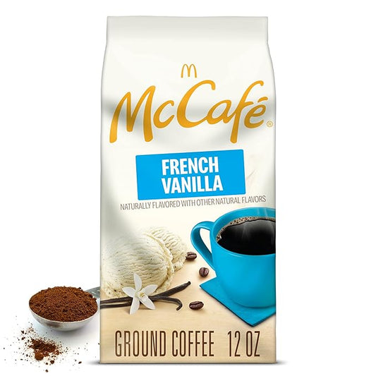 McCafe French Vanilla, Flavored Light Roast Ground Coffee, 12 oz Bag
