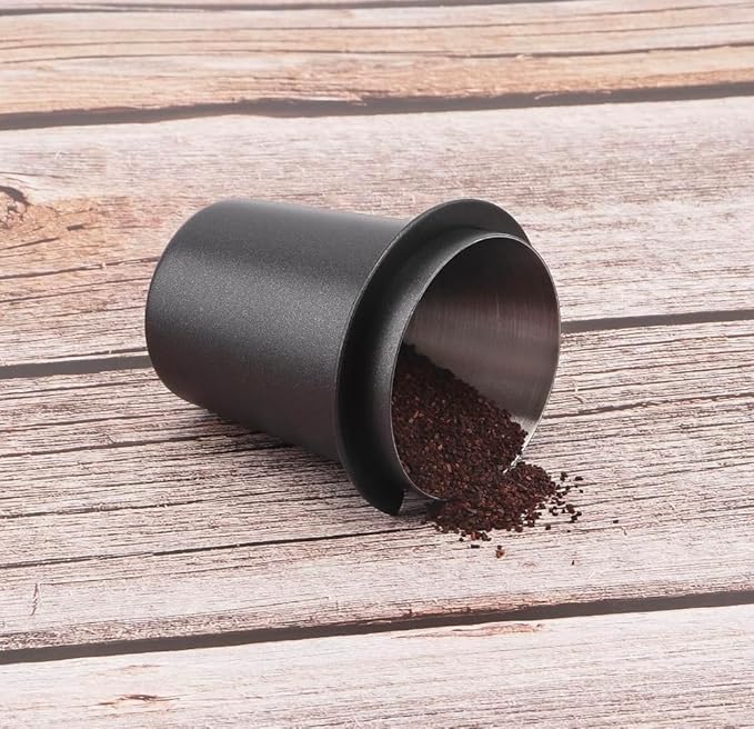 VIA CREMA Coffee Dosing Cup 51mm Espresso Measuring Cup Portafilter Holder in Stainless Steel Coffee Dispenser