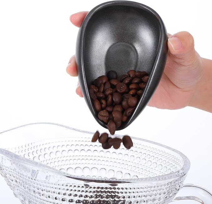 Ceramic Coffee Dosing Cup Tea Storage Tray Bowls Coffee Bean Dosing Vessel Weigh Single Dose Measuring Container for Loose Leaf Tea (Black)