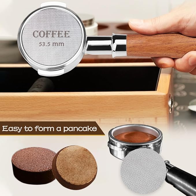 Puck Screen 53.5mm Reusable Puck Screen for Espresso Portafilter, 1.7mm Thickness 150μm 316 Stainless Steel Screen Filter Basket Compatible with Espresso Machine