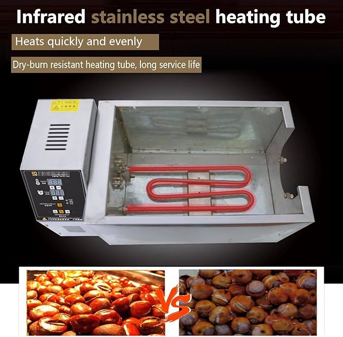 Electric Nut Roaster Machine,Commercial Coffee Roaster Machine,Automatic Timing Coffee Roasters for Home Use, Non-Stick Pan, Even Heating,for Stir-Frying Whole Grains,Type20