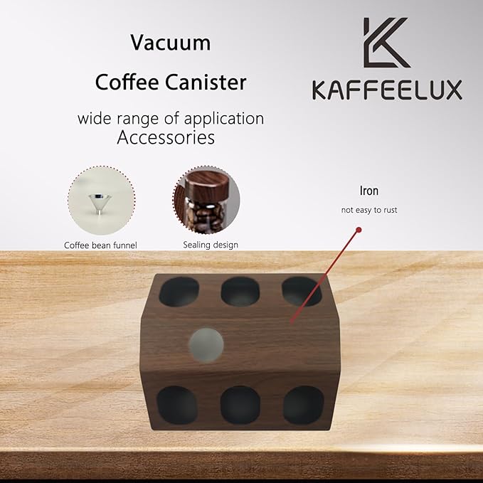 Wooden Coffee Bean Sampling Set with Test Tubes, Funnel - Coffee Bean Storage & Tasting Kit for Coffee Lovers, Cafes (F)