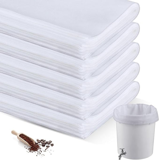 Cinnvoice 100 Pcs 20" x 20" Commercial Home Cold Brew Coffee Filter Bags with Drawstring, Disposable for Commercial Home Cold Brew Coffee Makers