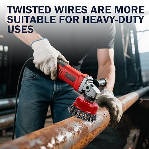 MIKILIKIEN 3 Pack Wire Wheel Brush for Angle Grinder, 4 Inch Angle Grinder Wire Wheel, Wire Wheels for 4 1/2 Angle Grinder -5/8 Inch Threaded Arbor ,0.02 Inch Carbon Steel Wire Brush for Angle Grinder