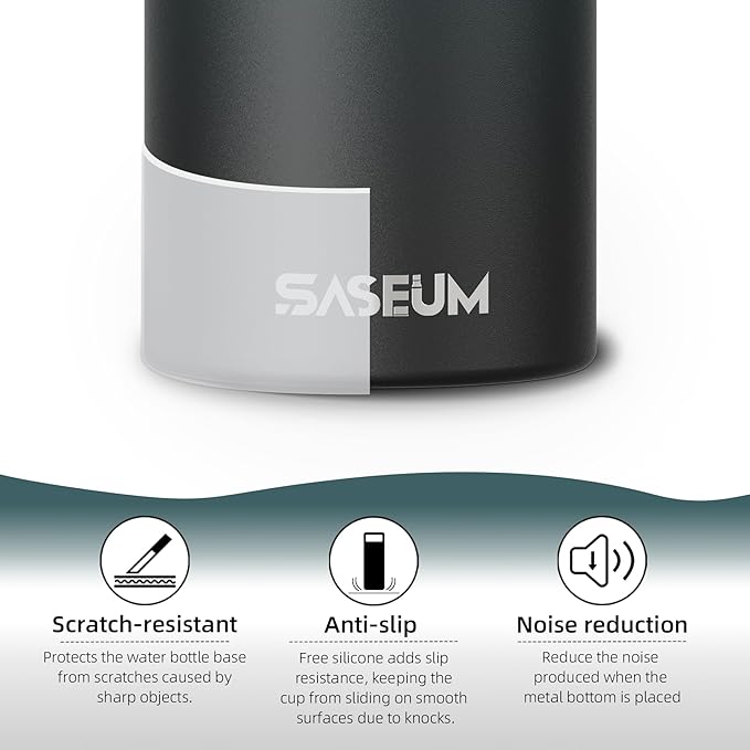 SASEUM Insulated Stainless Steel Water Bottles 32oz with Spout Lids Metal Vacuum Thermal Large Water Jug Leak-proof Reusable Flask for Sports Gym and Travel,Dark-Blue