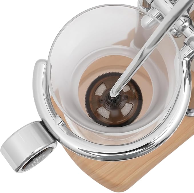 TFCFL Balance Siphon Coffee Maker, 13.53oz Vintage Gravity Coffee Maker with faucet & measuring cup, for Offices Lounge Bars & Cafes (Silver)
