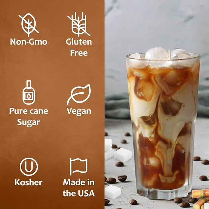 Syruvia Coffee Syrup Variety Pack - Vanilla & Cane Sugar Sweetener- Gluten-Free, Kosher, 25.4 fl oz Bottles - Enhance Your Coffee Experience with Premium Flavoring Syrups